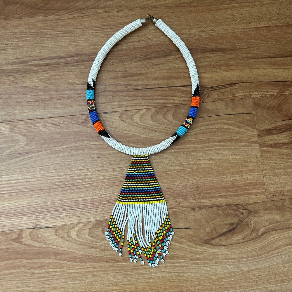 Handmade beaded African necklace